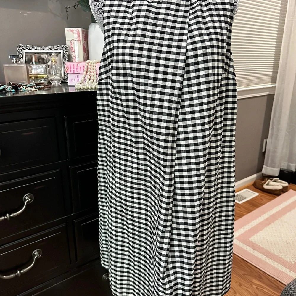 DKNY Gingham A-Line Sleeveless Dress | Size 12 | Classic Check - Picture 6 of 16